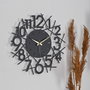 Wallity Reloj de Pared Decorativo de Metal Negro